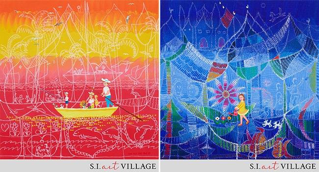 빅데이터를 활용한 아티스트 큐레이션 플랫폼 `아트빌리지`의 첫 기획전에서 선보이는 김덕기 작가의 신작 `동양적 관점` 연작의 일부. <사진 제공=신세계인터내셔날>