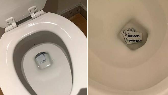 트럼프가 대통령 재직중 백악관 변기에 찢어 버린 메모지. 뉴욕타임스에서 트럼프를 장기간 추적해 온 매기 해버만 기자가 단독입수해 자신의 저서에 실었음.