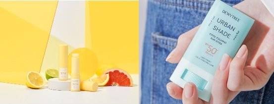 미백, 쿨링 기능이나 자외선 차단 기능을 더한 스틱 화장품 등 시장 확대가 이뤄지고 있다. [사진 김정문알로에, 듀이트리]