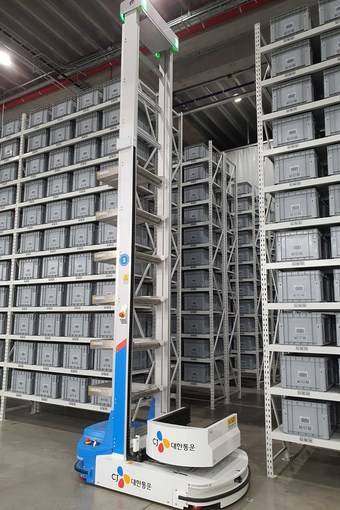CJ대한통운 '이천 1풀필먼트센터'에 적용 예정인 '셔틀 AGV'. (대한통운 제공)