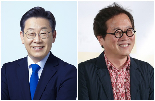 이재명(왼쪽) 더불어민주당 의원과 맛 칼럼니스트 황교익씨. <민주당 제공, 연합뉴스>