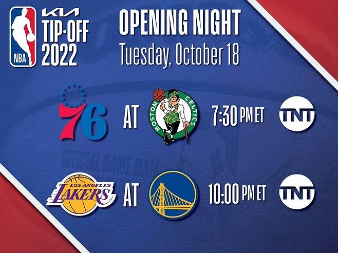 2022-2023시즌 개막전 일정을 공개한 미국프로농구(NBA) [NBA 트위터 캡처. 재판매 및 DB금지]