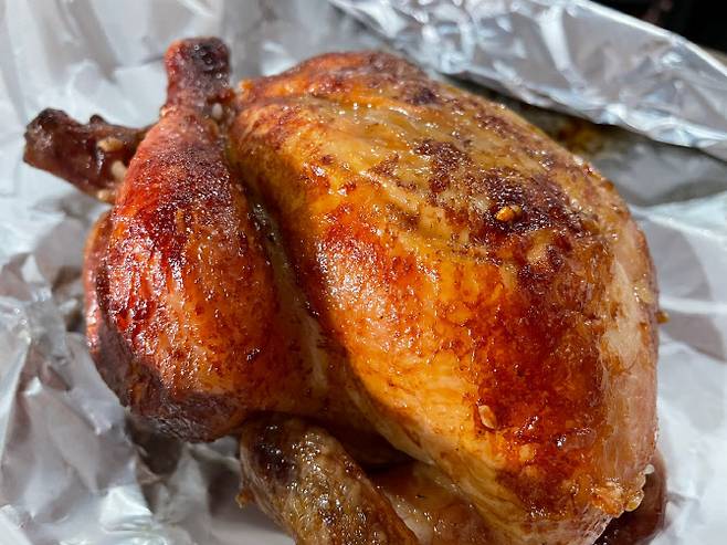 기름기가 쫙 빠진 한방통닭의 모습.(사진=송혜수 기자)