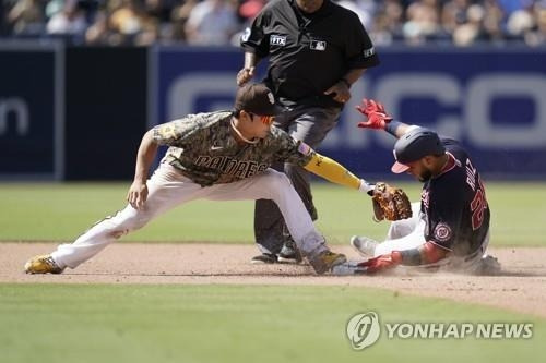 8회 김하성의 수비 장면
[AP=연합뉴스]