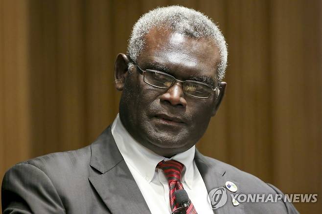 '친중 행보' 걷는 머내시 소가바레 솔로몬제도 총리 [AP 연합뉴스 자료사진. 재판매 및 DB 금지]