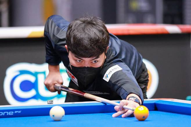 25일 '2022 서울 세계 3쿠션 당구 월드컵' 최종 예선 최고 애버리지를 기록한 김준태. 파이브앤식스