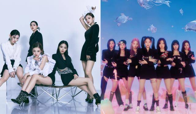 4세대 걸그룹으로 분류되는 JYP 소속 걸그룹 있지(왼쪽)와 엔믹스. JYP엔터테인먼트 제공