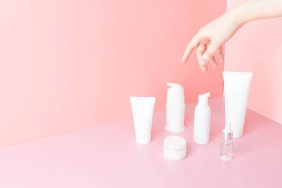 Packaging of cleansing foam, cleansing oil, essence, serum, ampoule and cream. [SHUTTERSTOCK]