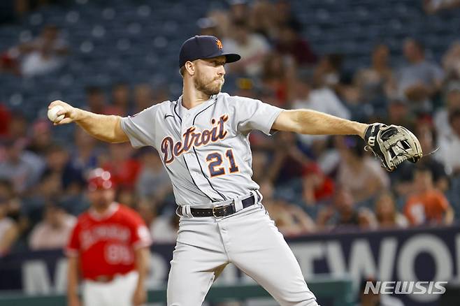 [애너하임=AP/뉴시스]디트로이트 타이거스 코디 클레멘스. 2022.09.06.