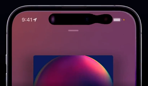아이폰14 프로 라인업에 적용된 '다이내믹 아일랜드'.