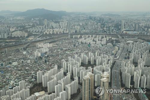 서울 송파구 롯데월드타워 전망대에서 바라본 시내 아파트 [연합뉴스 자료사진]