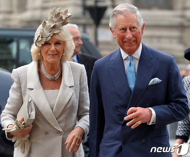 찰스 3세 국왕과 카밀라 왕비에겐 여왕의 장례식이 외교 데뷔 무대가 되는 셈이다. ⓒ AFP=뉴스1 ⓒ News1 이종덕 기자
