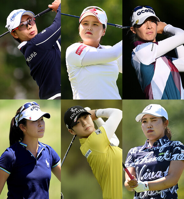 2022년 미국여자프로골프(LPGA) 투어 어메이징크리 포틀랜드 클래식에 출전한 안나린, 최혜진, 넬리 코다, 안드레아 리, 박성현, 후루에 아야카. 사진제공=Getty Images_LPGA