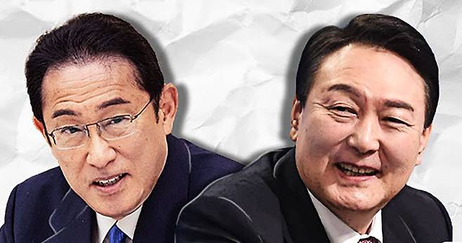 기시다 후미오(왼쪽) 일본 총리와 윤석열 대통령./뉴스1