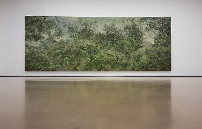 〈바비가 온 정원〉,2021 ,캔버스에 아크릴릭, 194x520m /학고재 갤러리(2022. 09.30까지)