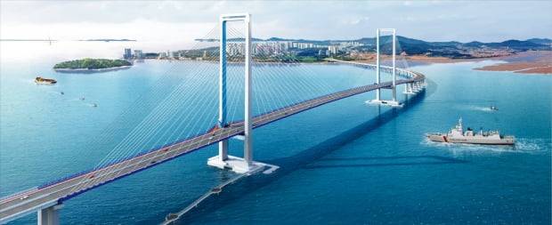 포스코건설이 시공하고 있는 인천 영종도와 청라국제도시를 잇는 제3연륙교 조감도.  포스코건설 제공