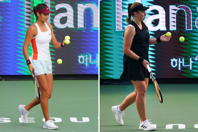 2022 여자프로테니스(WTA) 투어 코리아 오픈 준결승에서 맞대결을 벌이게 된 에마 래두카누(왼쪽)와 옐레나 오스타펜코. 코리아 오픈 조직위원회 제공