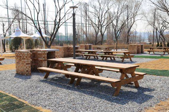 서울시 한강사업본부는 KB증권과 함께 난지캠핑장 산책로에 7000여 그루의 나무와 꽃을 심어 '그린성장로드'를 완공했다. /사진=서울시