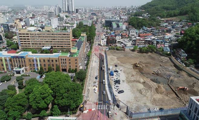 대성로 확장공사.  청주시 제공