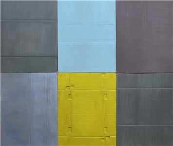 이건용 ‘쓰다 남은 색’ 부분. 2022. 골판지&아크릴. free size.