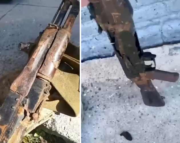 러시아 군대가 최근 부분 동원령으로 소집한 예비군에게 지급한 녹슬고 부서진 소총