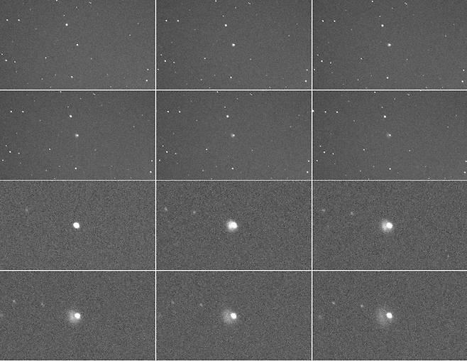 한국천문연구원이 포착한 나사의 '다트' 우주선과 소행성 '디모르포스'의 충돌 순간. (사진=한국천문연구원 제공) *재판매 및 DB 금지