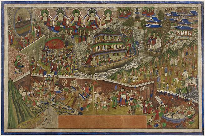 [부산=뉴시스] 국립해양박물관은 박물관이 소장하고 있는 '감로도'(甘露圖)가 부산시 등록문화재 제2호로 지정됐다고 29일 밝혔다. (사진=해양박물관 제공) *재판매 및 DB 금지