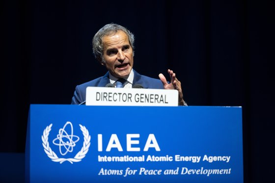 라파엘 그로시 IAEA 사무총장은 지난달 26일 IAEA 총회에서 북한이 풍계리 핵실험장을 복구하는 등 7차 핵실험 동향이 지속적으로 포착되고 있다고 밝혔다. 연합뉴스
