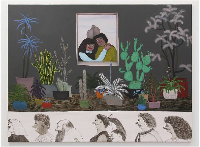 Tom Hawse, The Happiest Couple In The World Having The Worst Day Of Their Life, 2022, 150 x 200cm, acrylic on canvas [사진=두아르트 스퀘이라]