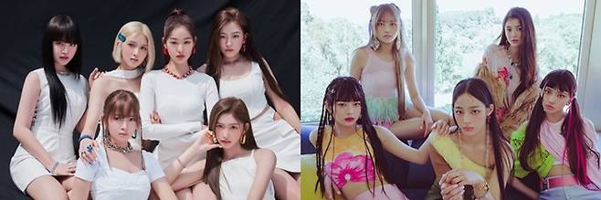 아이브, 뉴진스(왼쪽부터). 사진｜스타쉽엔터테인먼트, 어도어