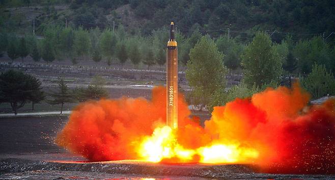 북한 중거리탄도미사일 '화성-12'형 (미국 CSIS 미사일 방어 프로젝트)