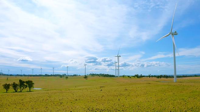 고려아연 아크에너지가 인수한 에퓨런의 호주 컬러린(Cullerin Range) 풍력단지. /고려아연 제공