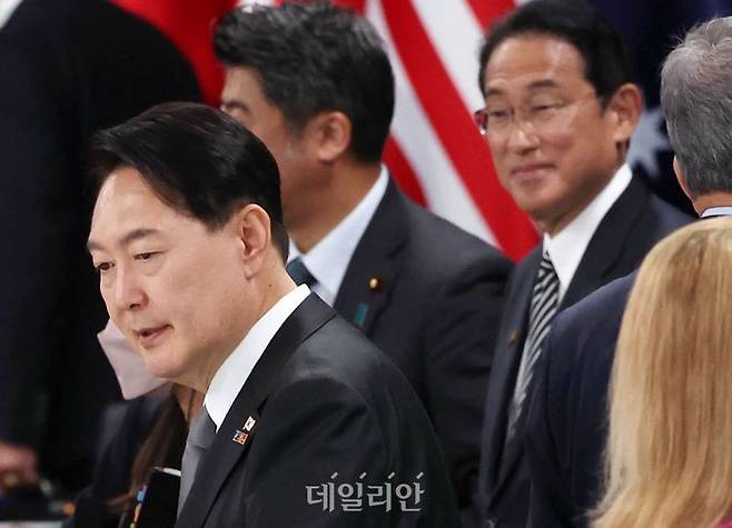 (왼쪽부터) 윤석열 대통령과 기시다 후미오 일본 총리(자료사진) ⓒ뉴시스