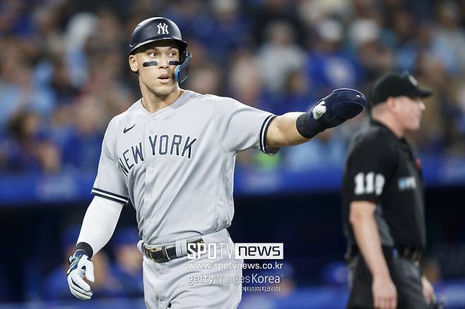 ▲62호포를 기록하며 역사를 새롭게 쓴 뉴욕 양키스 애런 저지.