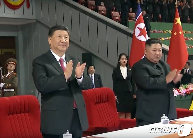 시진핑 중국 국가주석, 김정은 북한 노동당 총비서.(CCTV 캡쳐) 2019.6.21/뉴스1