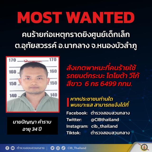총격범 파냐 캄랍 모습. 태국 경찰 페이스북
