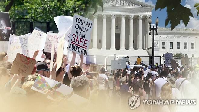 미국 낙태권 판결 시위(CG) [연합뉴스TV 제공]