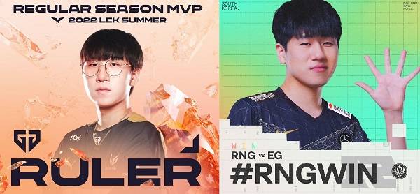 젠지 e스포츠가 RNG와 격돌한다. 사진은 LCK·LPL 공식 인스타그램이 게시한 젠지 원딜 박재혁(왼쪽)과 RNG 원딜 갈라의 포스터. /사진=LCK·LPL 공식 인스타그램