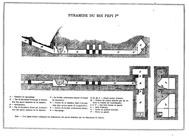 페피 1세 피라미드의 내부 구조.