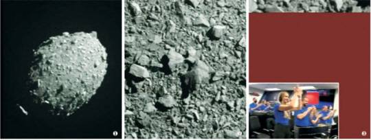 지난해 11월 발사된 나사(미 항공우주국)의 ‘쌍(雙) 소행성 궤도수정 실험(DART)’ 우주선이 10개월여 비행 끝에 한국시간 9월 27일 오전 충돌 목표 소행성인 디모르포스를 향해 접근한 후 충돌하는 과정. 나사 생중계 영상 캡처