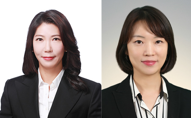 김혜연(왼쪽) 한화솔루션 갤러리아 부문 프로와 정눈실 전략 부문 프로