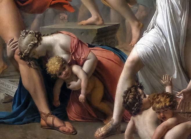 자크 루이 다비드, 사비니 여인들의 중재(일부 확대), 1799