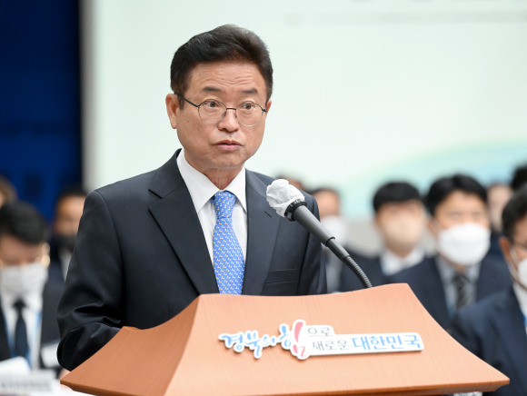 이철우 경북도지사가 10월17일 경북도를 대상으로 한 국회 행정안전위원회 국정감사에 앞서 인사말을 하고 있다. ⓒ경북도