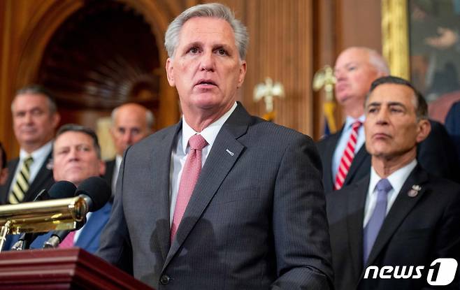 (워싱턴 AFP=뉴스1) 우동명 기자 = 케빈 매카시 미국 공화당 하원 원내대표/사진=뉴스1