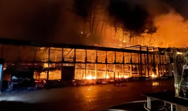 23일 0시 27분쯤 경남 거제시 고현동 포로수용소 유적공원에서 화재가 발생했다. 거제소방서 제공