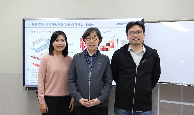 이번 연구를 주도한 이예리(왼쪽) 선임연구원, 장현주(가운데) 책임연구원, 임진오(오른쪽) 선임연구원.[한국화학연구원 제공]