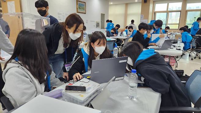 대구-광주 연합 SW융합 학생 해커톤 대회 모습. 대구시교육청 제공