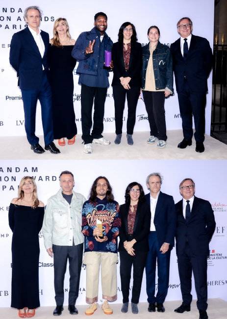 나탈리 뒤푸르 안담 설립자가 안담패션어워드 수상자들과  기념사진을 찍고 있다. [안담]