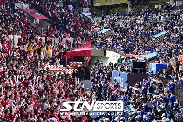 고려대학교와 연세대학교의 응원 모습. 사진｜STN스포츠