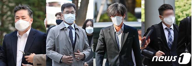 왼쪽부터 유동규 전 성남도시개발공사 기획본부장, 화천대유자산관리 대주주 김만배씨, 남욱 변호사, 정영학 회계사